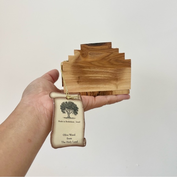 Handmade Olive Wood Nativity Ornament made in Bethlehem Israel Holy Land Xmas - Picture 5 of 7